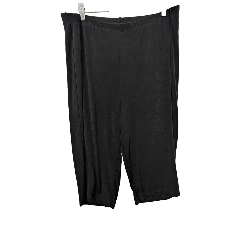 Chicos‎ Travelers Pull On Crop Pants Size 3 Womens 16 18 Black Stretch Slinky